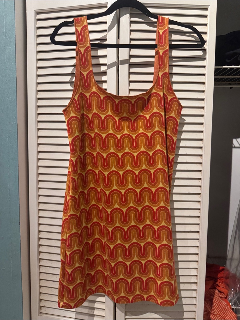 Zara Yellow & Red Retro Wave Tank Dress